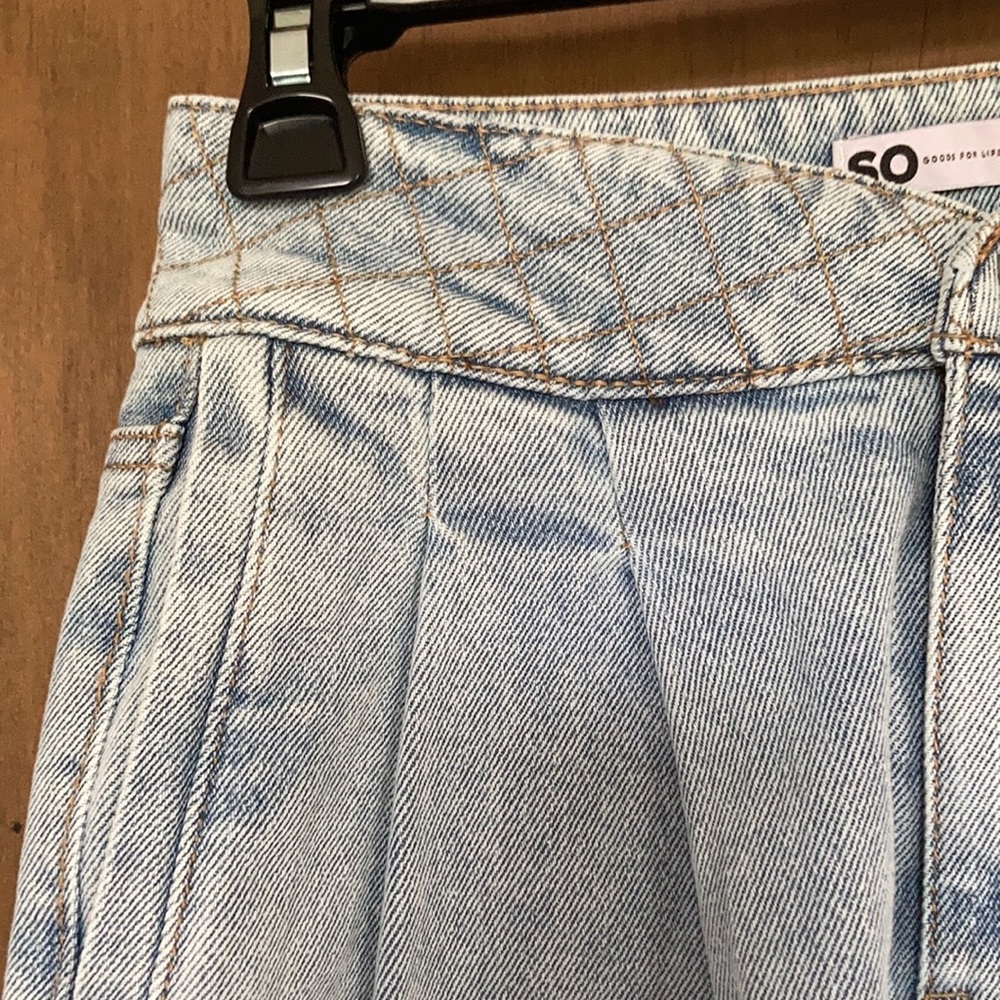 Relisting❌Super highrise straight woven denim jean pant quilted design waistband - Picture 8 of 17